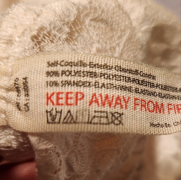 NWOT Free People Keep It Simple Ivory Sheer Lace Cap Sleep Top Size XS - Picture 8 of 8